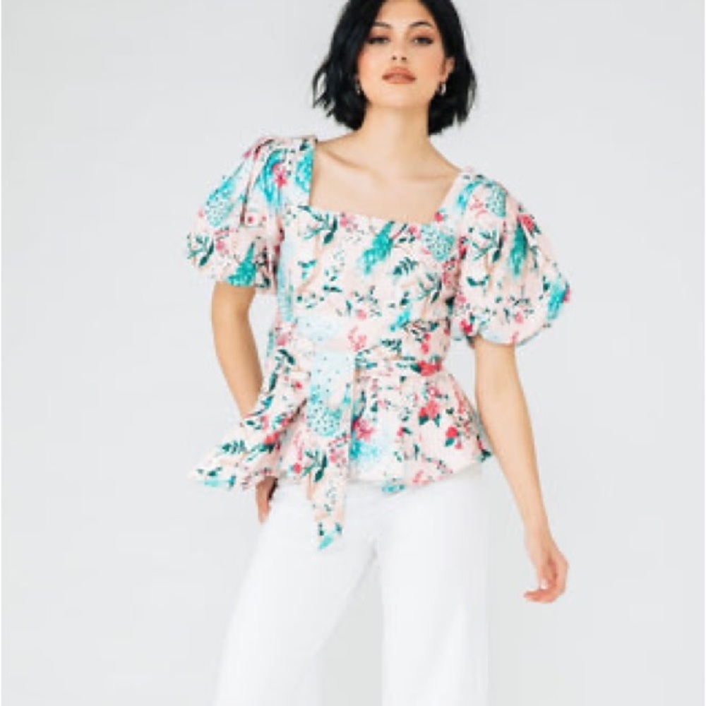 Chloe Kristyn Carrie Pink peplum top